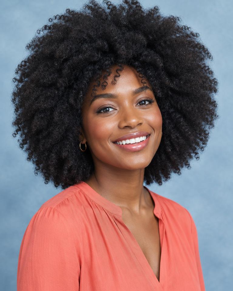 Illustrative natural afro hairstyle